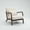 White, variant on GVN Mid Century Design Accent Chair with Wooden Legs & Comfort Cushion for Library, Sitting Room with Upholstered Armchair Style, Gray