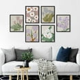 thumbnail image 3 of PixonSign Framed Canvas Print Wall Art Set - Pastel Watercolor Wildflower Botanical Posters - Set of 6 Vintage Retro Antique Mixed Media Country Cultural Art Wall Décor - 8"x10"x6 Black, 3 of 5