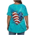 thumbnail image 4 of lcziwo American Flag Shirt for Women Plus Size Cotton Comfortable Summer Short Sleeve T-Shirt Patriotic Graphic 250th Crew Neck Tee Multicolor XXXXXL, 4 of 5