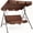 Brown, variant on GVDV 3-Person Patio Swing with Adjustable Canopy & Removable Cushion, Heavy-Duty Steel Frame Porch Swing Chair for Backyard, Garden, Deck (Brown)
