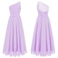 thumbnail image 1 of Alvivi Kids Flower Girls Ruched Chiffon Wedding Party Dress Pageant Birthday One Shoulder Ball Gown Lavender 8, 1 of 5