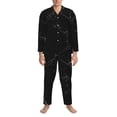 thumbnail image 3 of Naloa Black Marble Texture Abstract Men’s Pajamas Set - Long Sleeve Button Down Sleep Shirt and Pajama Bottoms Sleepwear Set-Large, 3 of 7