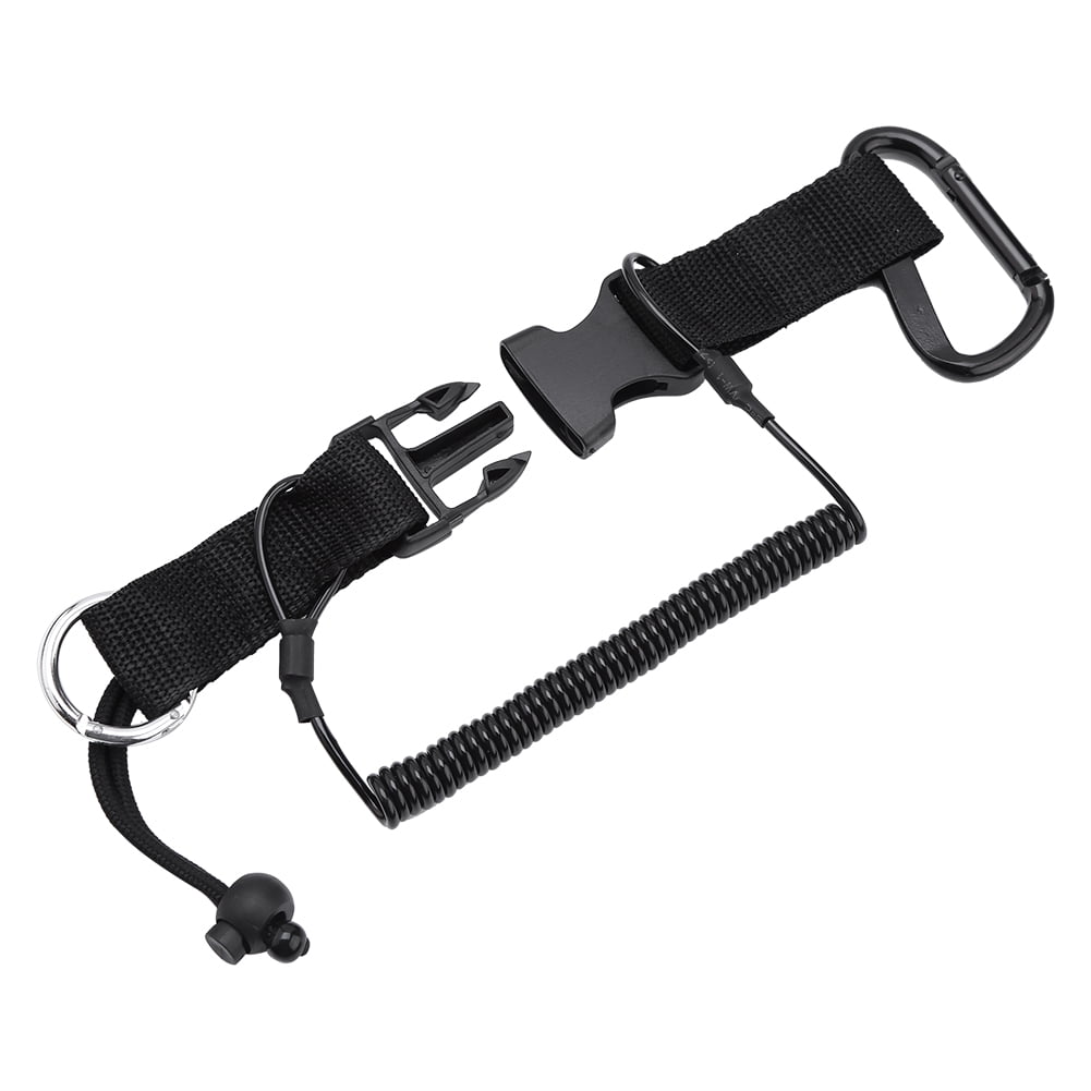 OTVIAP Black Safe Nylon Lanyard Coil Lanyard with Clips Buckle for