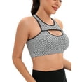 thumbnail image 5 of FANNYC Sexy Racerback Sports Bra For Women Seamless High Impact Support Yoga Sports Bra Padded Mesh Stretch Running Active Gym Workout Fitness Tank Tops With Removable Cups,XS-XL, 5 of 8