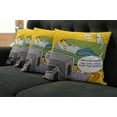 thumbnail image 2 of Ambesonne Vintage Throw Pillow Cover 4 Pack, Man TV Cat Comic Book, 18", Multicolor, 2 of 6