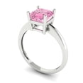 thumbnail image 2 of 1.5 ct Asscher Cut Simulated Pink Diamond Solitaire Engagement Ring for Women in 18K White Gold, 2 of 5