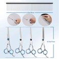 thumbnail image 4 of Tijeras de peluquería canina, 5 uds., recortadora profesional de bordes de acero inoxidable con peine de bolsillo, gatos y mascotas para el cuerpo brillar Electrónica, 4 of 5