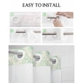 thumbnail image 5 of No Hook Shower Curtain with Snap in Liner, Vintage Floral Green Floral Pattern Middle Eastern Style Shower Curtains for Bathroom, Washable Shower Curtain Liner Set with Mesh Top Window, 72"x72", 5 of 6