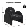 thumbnail image 2 of Miekor Furniture Modern Boucle Accent Armchair – Comfortable Upholstered Lounge Chair with Curved Armrests, Stylish Minimalist Chair for Living Room, Bedroom, Study, and Home Office(BLACK) MK2041, 2 of 11