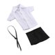 thumbnail image 4 of Ropa para figuras femeninas en miniatura, falda corta, camisa con , ropa para figuras de acción, para de muñecas femeninas de 6 pulgadas, 1/12 Camisa blanca, 4 of 8