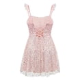 thumbnail image 6 of DHFJKG Backless Mini Dress Women Sparkly Sequin Back Lace Up For Evening Party Night Out Ruffle Cami Sexy Soft Dresses, 6 of 7