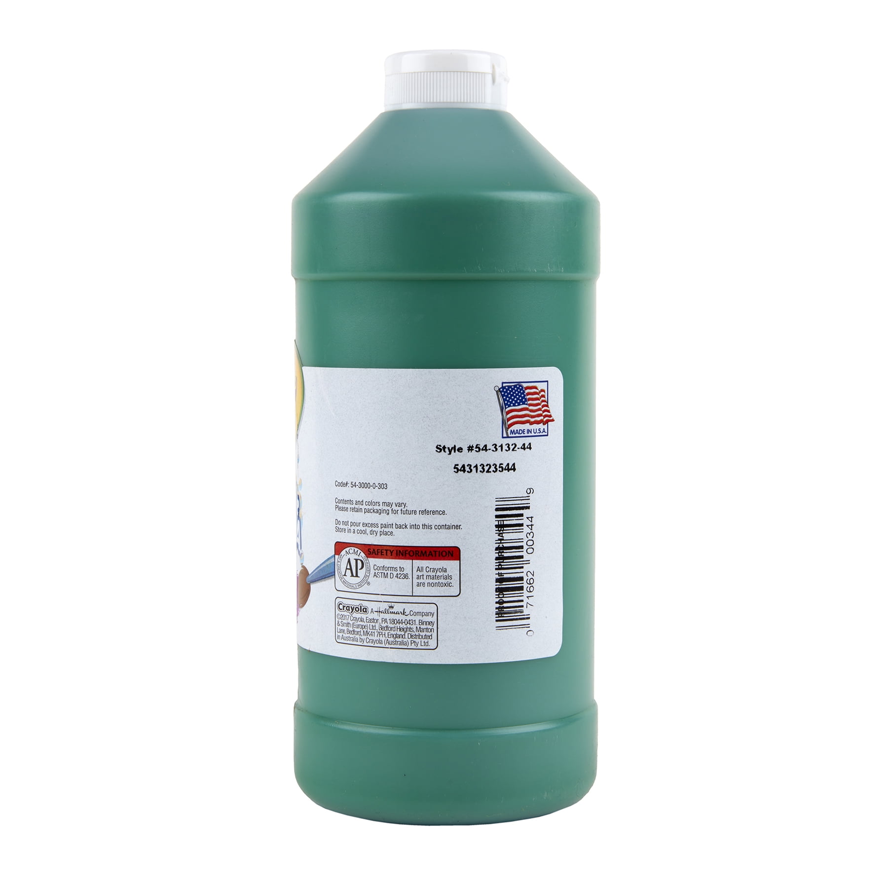Crayola Artista II Washable Tempera Paint, 32 oz, Green, Pack of 3