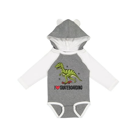 

Inktastic Skateboarding Dinosaur Gift Baby Boy or Baby Girl Long Sleeve Bodysuit