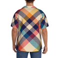 thumbnail image 7 of PAYOHTO Gingham Check Plaid Pattern Mens Hawaiian Casual Short-sleeved Shirt Tropical Summer Beach Button Down Shirts, 7 of 7