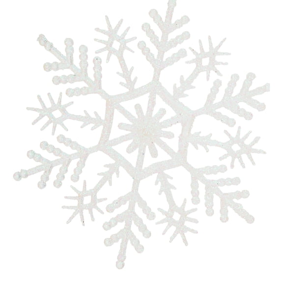20-Count White Glitter Snowflake Christmas Ornaments, 3.9", by Holiday Time