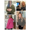 thumbnail image 3 of TEMOFON Hoodies for Women Long Sleeve Waffle Pullover Sweatshirts Casual V Neck Comfy Hoody Fall Ladies Trendy White Button Tops L, 3 of 9