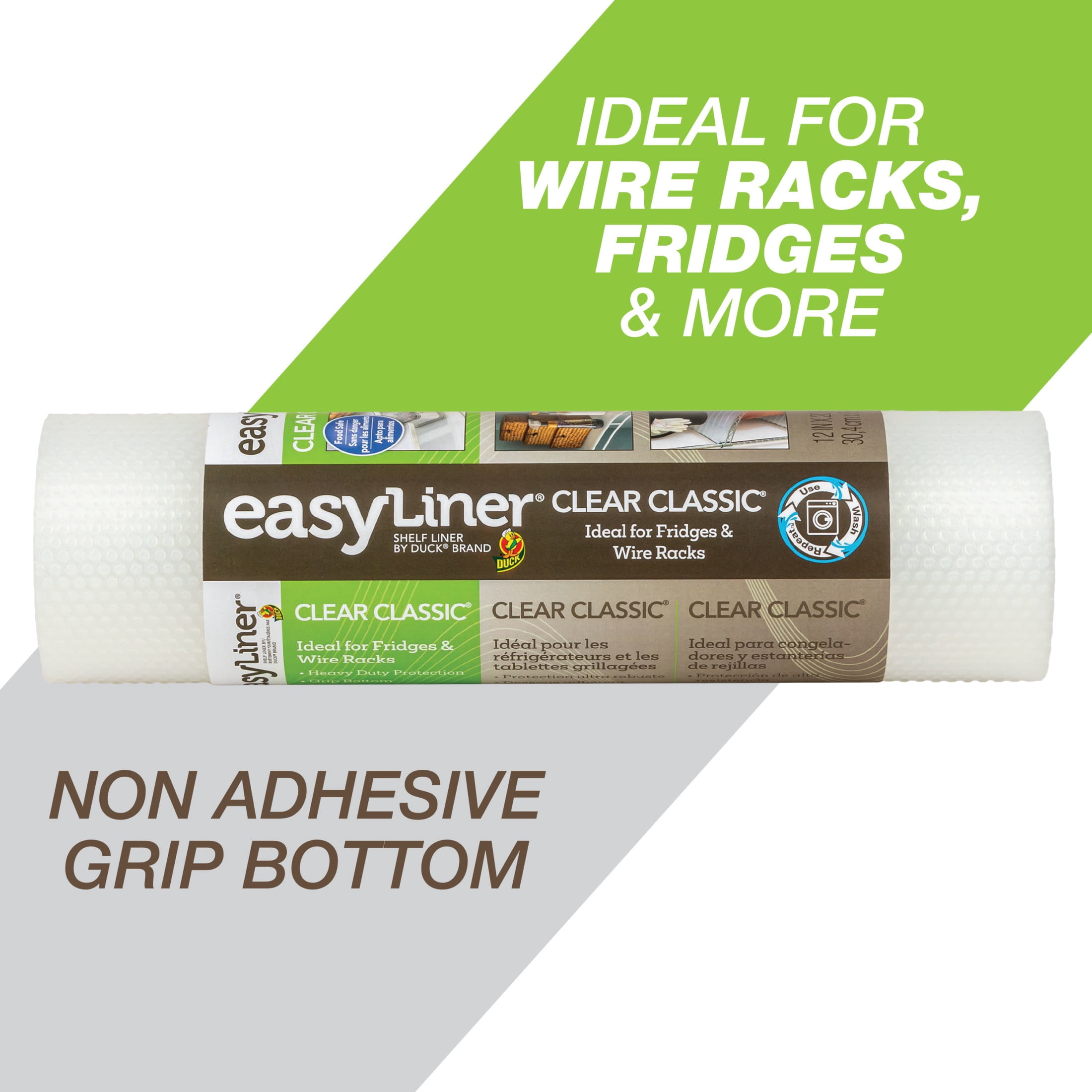 (2 pack) Clear Classic EasyLiner Shelf Liner, Clear 12" x 20' Roll
