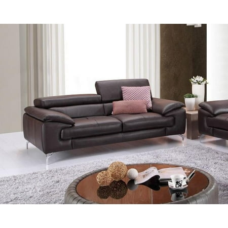 Modern Italian Premium Genuine Coffee Leather Living Room Sofa J&M A973