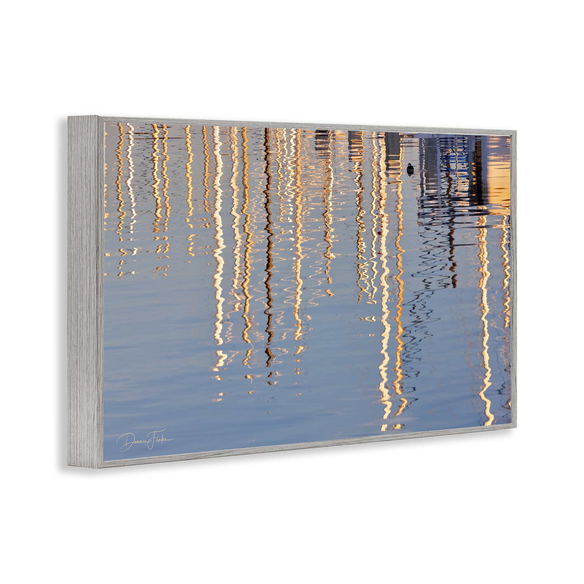 Stupell Industries Beach Post Reflections Coastal Photography Gray Framed Art Print Wall Art, 18 x 12