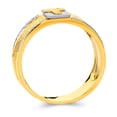 thumbnail image 2 of Wellingsale Mens Solid 14k Two 2 Tone White and Yellow Gold Polished CZ Cubic Zirconia Right Hand Ring Band - Size 13, 2 of 5