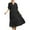 🌴Black🌴, variant on Fartey Women's Summer Short Sleeve Dresses 2025 Elegant Collared Ruffle Tiered Dress Loose Fit Boho Flowy Swing Long Beach Sundress Black L