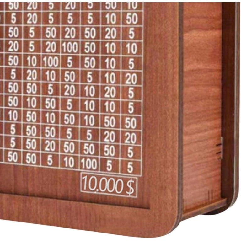 Homemoh Wooden Money Saving Box, Savings Goal Tracker, Piggy