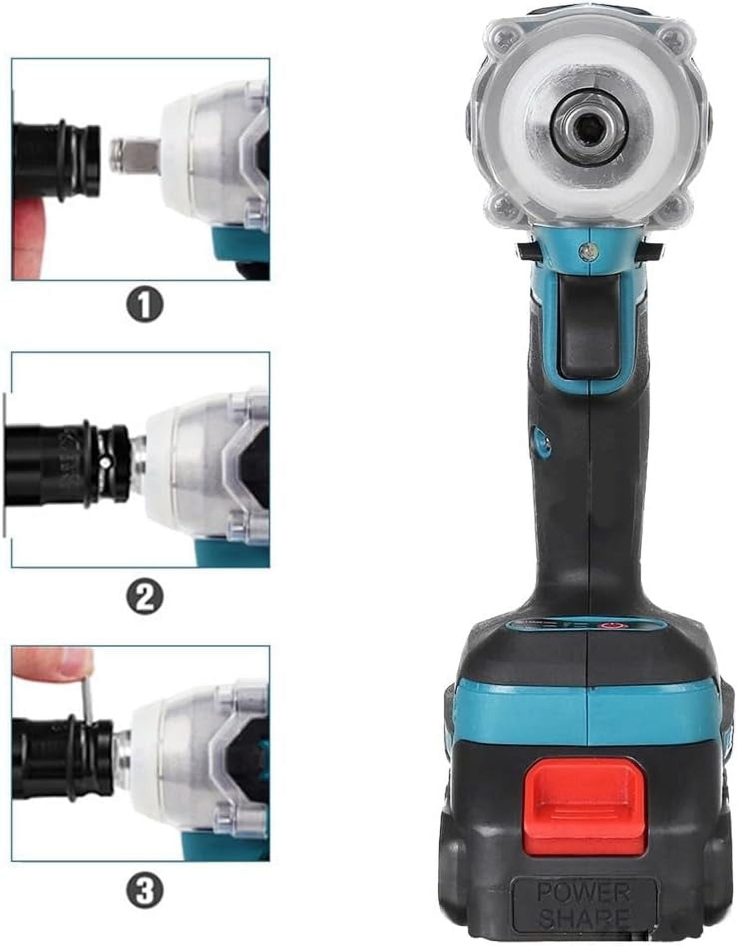 21V Cordless Electric Impact Wrench Gun 1/2'' High Power Driver w/ 6.5Ah Li-ion Battery
