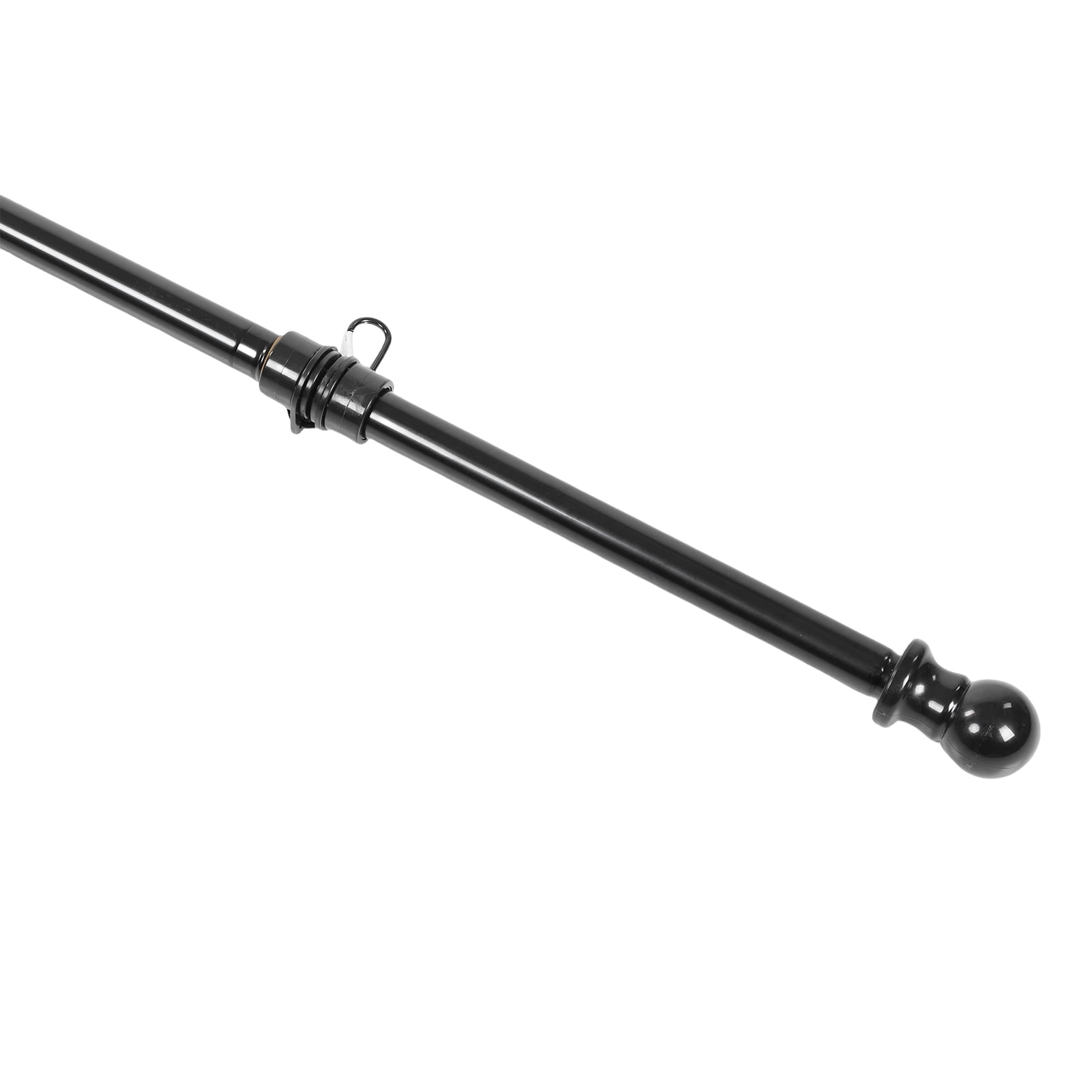 M Buder 6FT Flag Pole Kit Heavy Duty Stainless Steel Anti-Tangling Spinning Flagpole for House Yard, 1 Inch Diameter Weather Proof Metal Flag Pole for Outside Wall Mount, Black (1.8m / 70.8 inches)