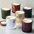 thumbnail image 7 of Better Homes & Gardens Farm Apple Pumpkin Scented Cotton 2-Wicks Ribbed Mecury Glass Jar Candle with Wooden Lid 12oz, 7 of 7