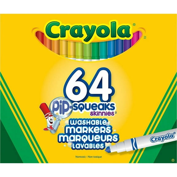 Crayola 64 Pip-Squeak Skinnies Markers