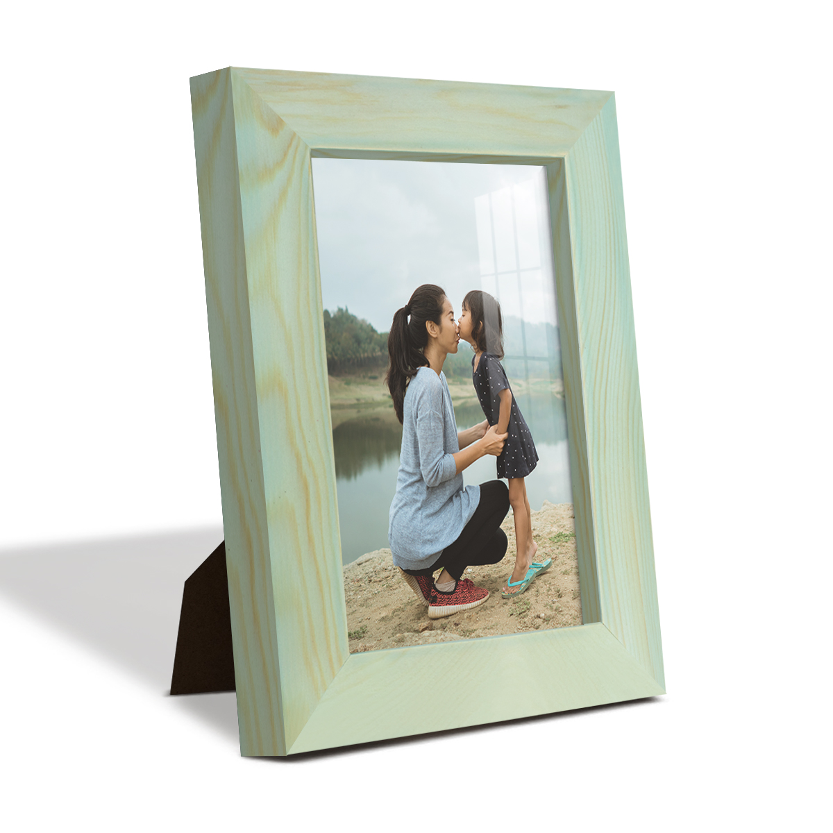 3.5x5 Wood Grain Picture Frame - Seafoam Green