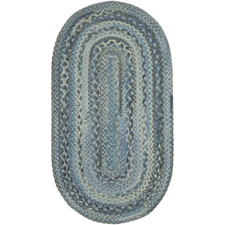 Capel Rugs Polyester Rug - Capel Rugs Harborview Oval Braided Area Rug - Blue - 5' x 8'