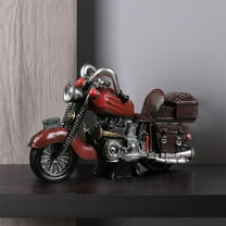 HengDidi Vintage Style Metal Motorcycle Model Decor - Exquisite Handcrafted Desktop Sculpture for Bedroom or Office Decoration - Antique Finish Collectible Figurine in Brown