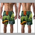 thumbnail image 3 of luoweisi Men's Beach Shorts Quick Dry Swim Trunks with Mesh Lining Tropical Leaves L, 3 of 5
