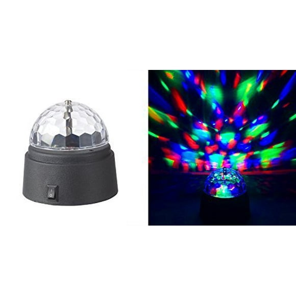Boule de Cristal Tournante LED Dôme de Lumière 3,5 Pouces Partie Scène Effets Éclairage