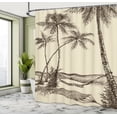 thumbnail image 4 of Ambesonne Tropical Shower Curtain, Hammock on Sandy Beach, 69"Wx75"L, Cream Dark Brown, 4 of 4