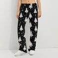 thumbnail image 6 of WTOBBY Women's Festive Christmas Pattern Pajama Pants with Elastic Waist - Holiday Themed Sleepwear for Comfortable Home Lounge Wear - Straight Leg Comfortable Fit,Black L, 6 of 8