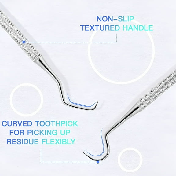 ACDANC Dental Care Kit,Portable Toothpicks Metal Flossing Tool Set Oral Teeth Cleaning (6pcs)