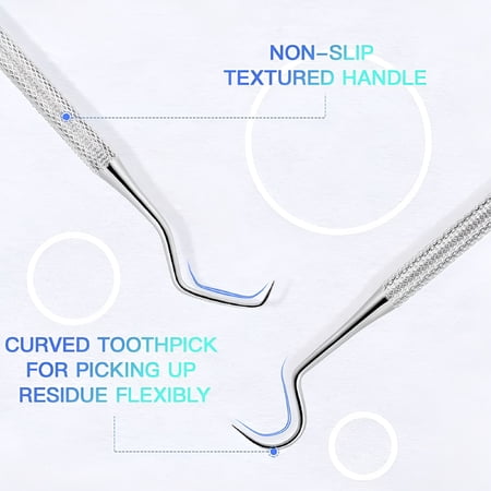 ACDANC Dental Care Kit,Portable Toothpicks Metal Flossing Tool Set Oral Teeth Cleaning (6pcs)