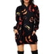 thumbnail image 2 of Sudadera con capucha para mujer, informal, estampada, colorida, hecha de poliéster, suave, cómoda, elegante, cálida, lo suficientemente resistente par Rojo negro M Yinane Vestido de sudadera, 2 of 4
