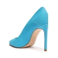 thumbnail image 2 of Schutz Lou True Blue Slip On Pointed Toe Slimmed-Down Stiletto Heeled Pumps (True Blue, 8), 2 of 5