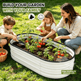 thumbnail image 4 of OBENSKY Galvanized Raised Garden Bed,2 Pack 4x2x1ft Oval Metal Planter Box Outdoor for Vegetables,Flowers,Fruits-White, 4 of 10