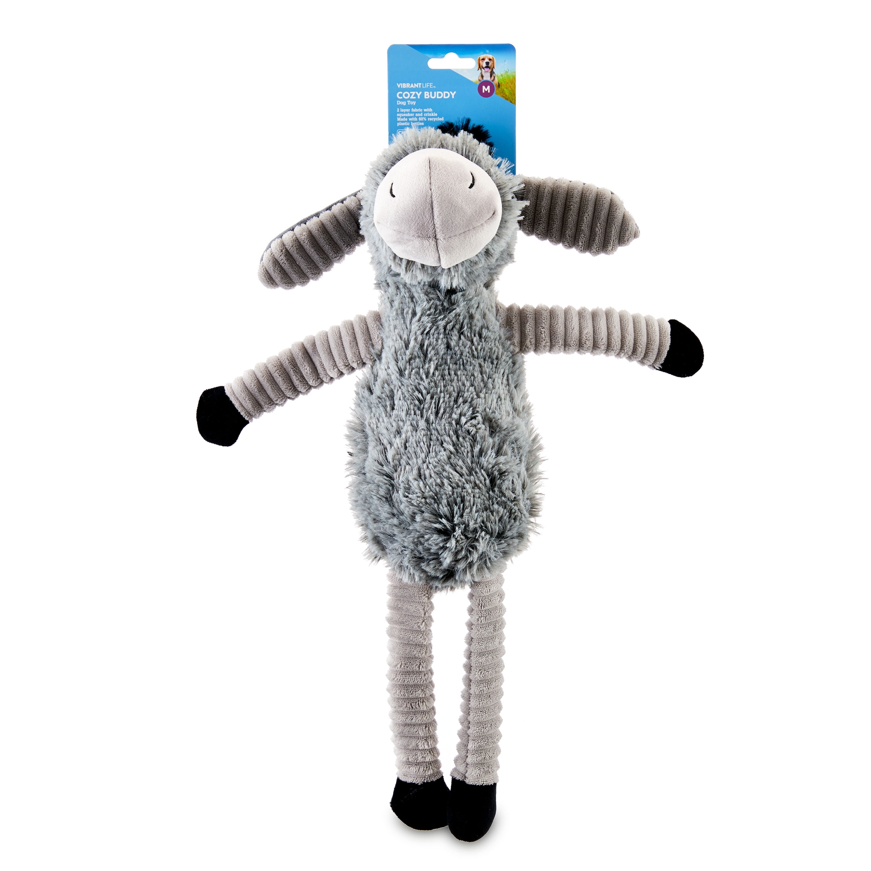 (2 pack) Vibrant Life Plush Dog Toys, Donkey