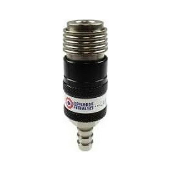 Coilhose Pneumatics 156USE 5-in-1 Automatic Safety Exhaust Coupler, 1/4" Body Size, 3/8" Hose Barb, Black/Silver