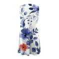 thumbnail image 5 of Viikei Women's Floral Print Sleeveless Dress,Women's Round Neck Sleeveless Gradient Tie Dyed Beach Dress White S, 5 of 6