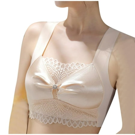 BYOIMUD Lace Bralette Bra Savings Gathering Chest Support Underwear T-shirt Bra Every Bra Wear Everywhere Comfort Gift for Women Fashion 2023 Plus Size Beige XXL