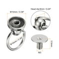 thumbnail image 2 of Unique Bargains 6x10mm Ball Head Stud Rivets Screw Back with O Ring, 12Pack Button Nipple Rivet, Silver Tone, 2 of 4