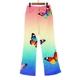 thumbnail image 6 of kaondbfi Women's Print Jeans Mid Waisted Wide Leg Baggy Flare Pants with Pockets Summer Jeans for Women, 6 of 9