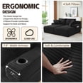 thumbnail image 5 of Kosynda 71"W Oversized Double Lounge Chaise with Cup Holders, Corduroy Upholstered Sleeper Sofa Bed with Side Bags for Living Room, No Assembly Required, Black, 5 of 9