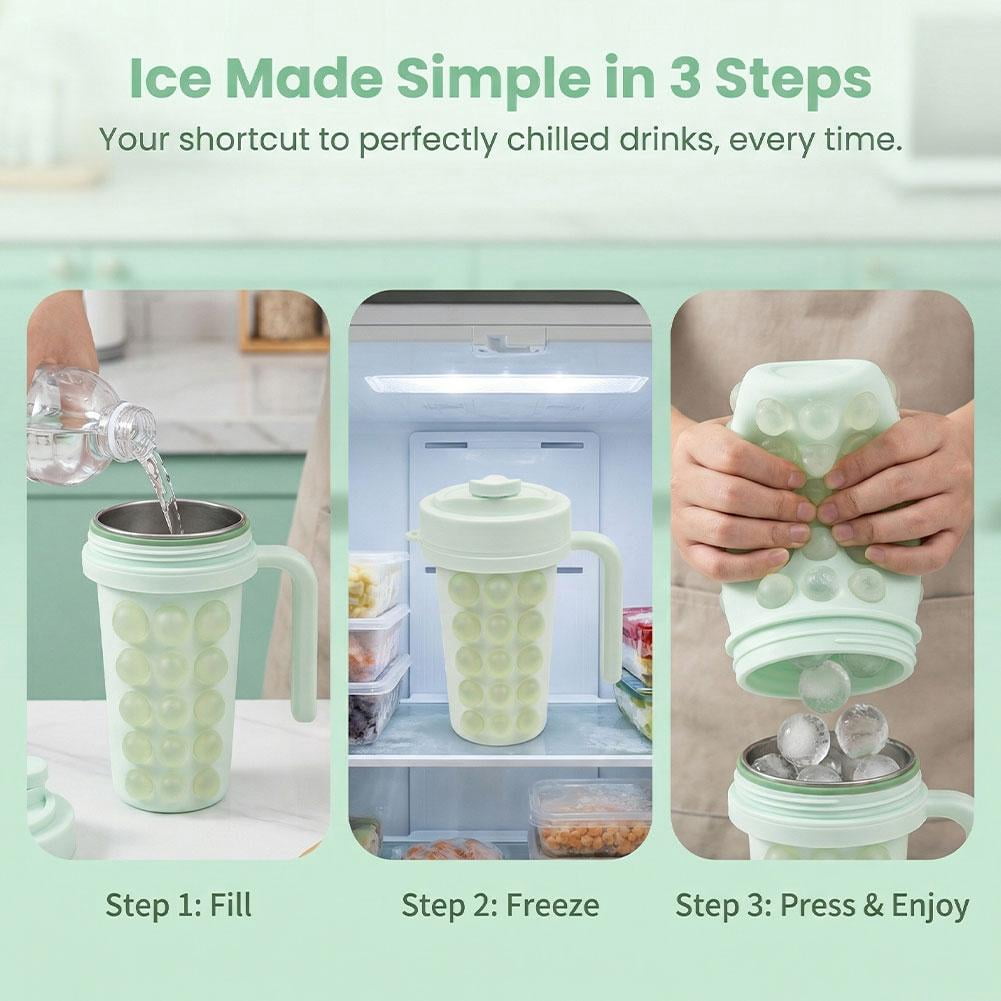 Premium No-Spill Ice Cube Tray with Lid - Reinforced Silicone Ice Maker for Freezer,Effortless Release Cube Mold for Whiskey & Drinks,Airtight, Leak-Proof, Reliable Kitchen Essentials